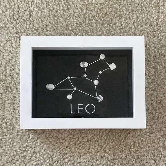 Handmade Horoscope Art LEO Star Constellation Beads Shadow Box 6x8 inches - Picture 5 of 9